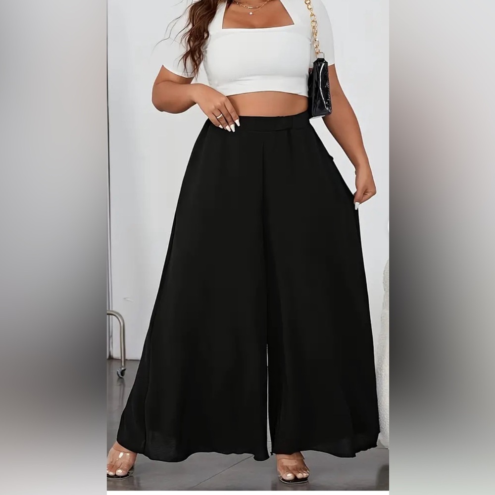 Wide Leg Black Palazzo Pants
